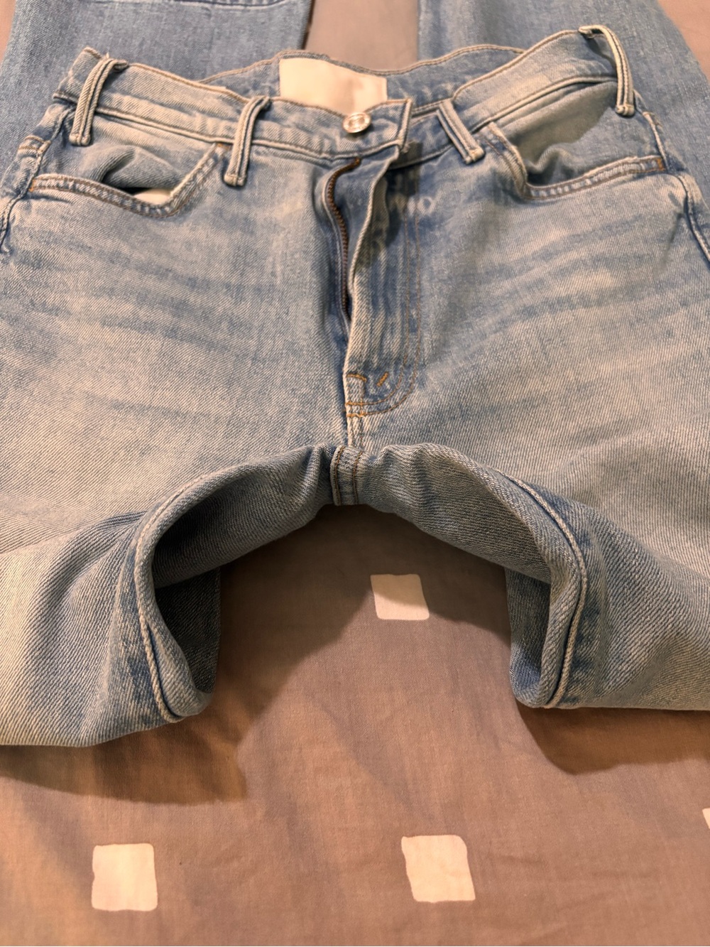 MOTHER Light Blue High-Rise Cropped Straight Jeans - Picture 3 of 8